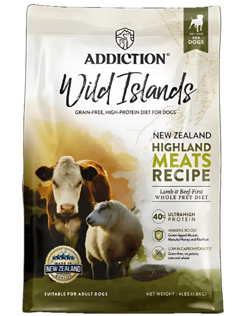 front label of addiction wild islands highland meats recipe