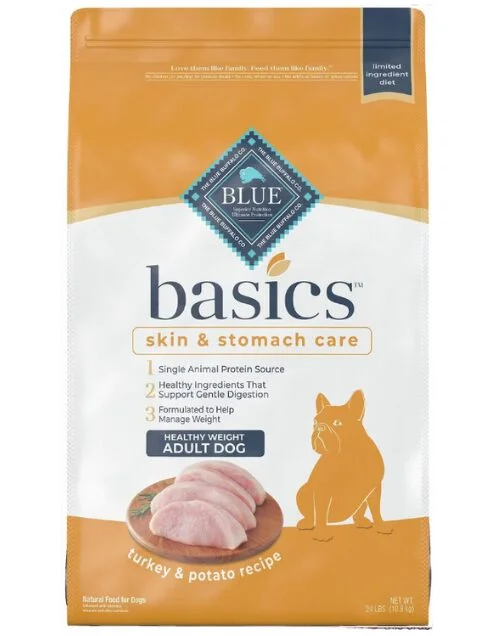 Blue Buffalo Basics Healthy Weight Turkey and Potato Recipe – Limited Ingredient Dog Food for Adults